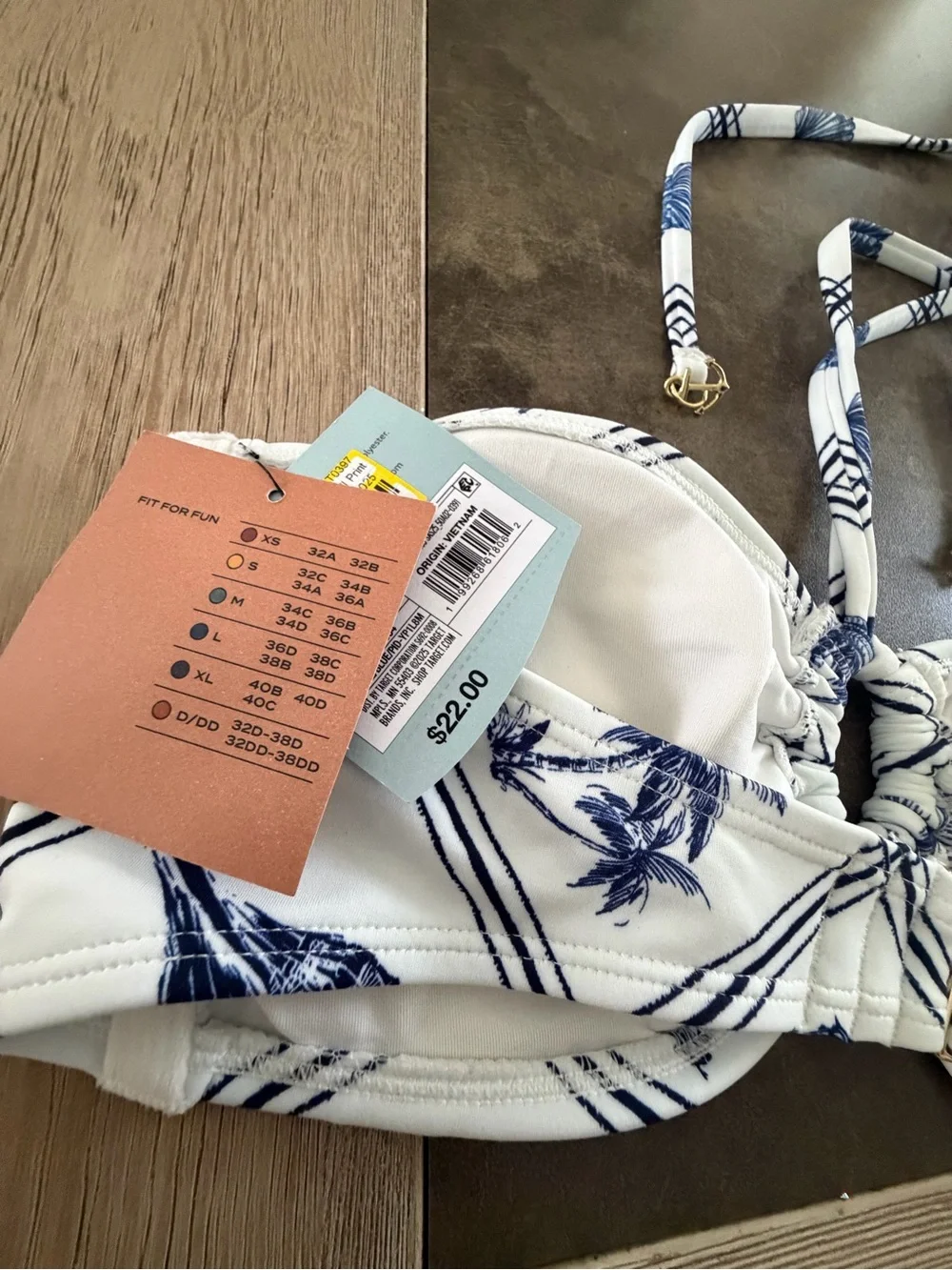 Women's Shell Print Anchor Charm Halter Bandeau Bikini Top - Shade & Shore™ Blue